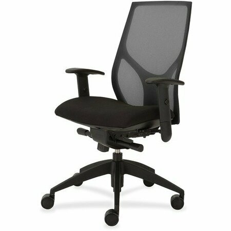 9TO5 SEATING Task Chair, Knee Tilt, Adj T-Arm, 25inx26inx39-1/2in-46-1/2in, BK/ON NTF1460K2A8M101